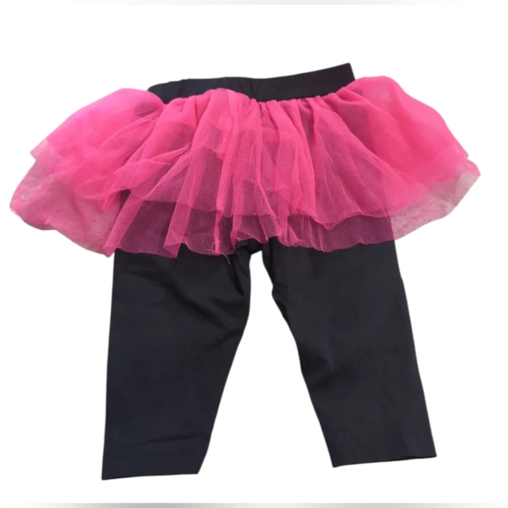 Baby Skeleton Tutu Leggings - Black And Pink Size 3-6 Months.